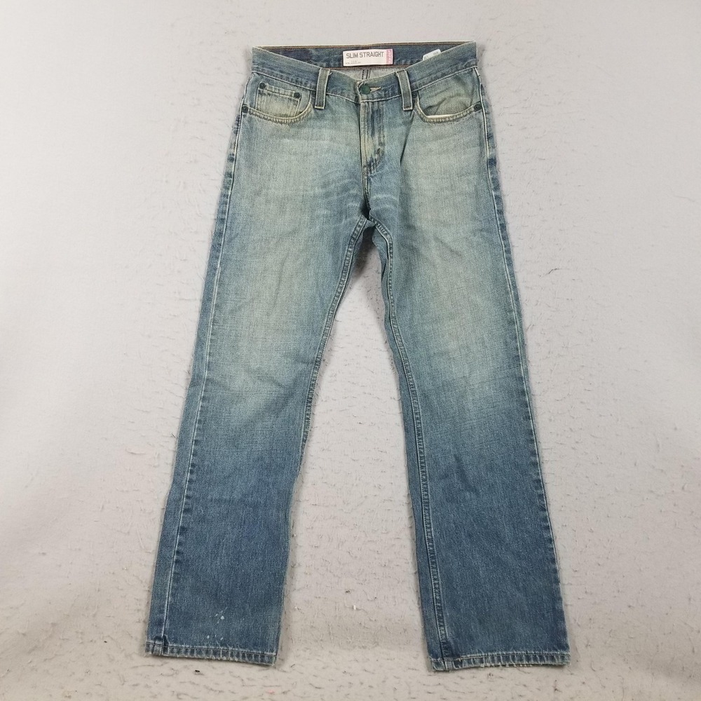Levis 514 Jeans Mens 30x32 Blue Light Wash‎ Slim Straight Denim Pants Casual